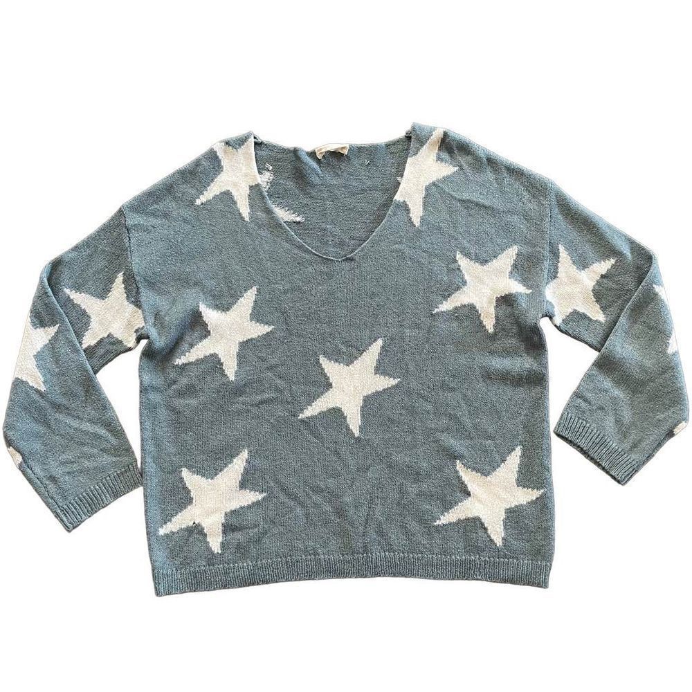 Altar’d State Star Sweater Long Sleeve Vneck Size Large